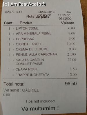 [P16] Restaurant Dragului Predeal - nota de plată, dovada că AmFostAcolo.  » foto by bogumil
 - 
<span class="allrVoted glyphicon glyphicon-heart hidden" id="av769611"></span>
<a class="m-l-10 hidden" id="sv769611" onclick="voting_Foto_DelVot(,769611,4795)" role="button">șterge vot <span class="glyphicon glyphicon-remove"></span></a>
<a id="v9769611" class=" c-red"  onclick="voting_Foto_SetVot(769611)" role="button"><span class="glyphicon glyphicon-heart-empty"></span> <b>LIKE</b> = Votează poza</a> <img class="hidden"  id="f769611W9" src="/imagini/loader.gif" border="0" /><span class="AjErrMes hidden" id="e769611ErM"></span>