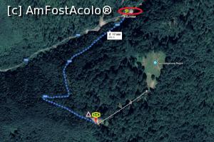 [P22] Harta Sarmizegetusa Regia - prelucrare Internet. Cerc roșu: parcare, triunghi: zona toaletelor, figura galbenă: casa de bilete. Distanță între punctul de intrare și terasele cu temple: circa 250 m.  » foto by tata123 🔱 <span class="label label-default labelC_thin small">NEVOTABILĂ</span>