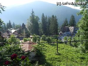 [P01] Vedere dintr-un balcon de pe fatada, de la etajul 2. Sub brazii din centrul pozei este parcul din Sinaia. Printre brazi si vilele din fata coboara strada Spatar Mihai Cantacuzino, care iese in Aosta, in centrul orasului. In fata este muntele Piscul Ciinelui.  » foto by abancor
 - 
<span class="allrVoted glyphicon glyphicon-heart hidden" id="av339044"></span>
<a class="m-l-10 hidden" id="sv339044" onclick="voting_Foto_DelVot(,339044,5936)" role="button">șterge vot <span class="glyphicon glyphicon-remove"></span></a>
<a id="v9339044" class=" c-red"  onclick="voting_Foto_SetVot(339044)" role="button"><span class="glyphicon glyphicon-heart-empty"></span> <b>LIKE</b> = Votează poza</a> <img class="hidden"  id="f339044W9" src="/imagini/loader.gif" border="0" /><span class="AjErrMes hidden" id="e339044ErM"></span>