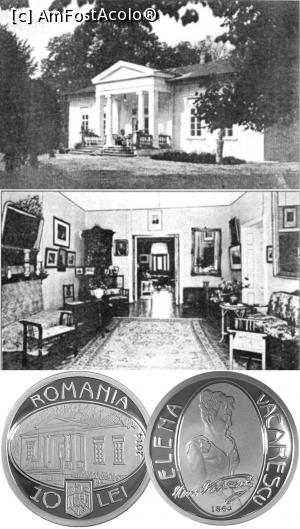 [P21] Casa în stil neoclasic de la 1868, exterior și interior; monede de argint emise de BNR în 2014: casa din Văcărești și portretul Elenei Văcărescu - preluări Internet.  » foto by tata123 🔱 <span class="label label-default labelC_thin small">NEVOTABILĂ</span>