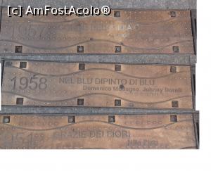 [P33] Câteva plăcuțe cu numele unor melodii câștigătoare la Festivalul de la Sanremo » foto by Mitica49
 - 
<span class="allrVoted glyphicon glyphicon-heart hidden" id="av1142824"></span>
<a class="m-l-10 hidden" id="sv1142824" onclick="voting_Foto_DelVot(,1142824,7390)" role="button">șterge vot <span class="glyphicon glyphicon-remove"></span></a>
<a id="v91142824" class=" c-red"  onclick="voting_Foto_SetVot(1142824)" role="button"><span class="glyphicon glyphicon-heart-empty"></span> <b>LIKE</b> = Votează poza</a> <img class="hidden"  id="f1142824W9" src="/imagini/loader.gif" border="0" /><span class="AjErrMes hidden" id="e1142824ErM"></span>