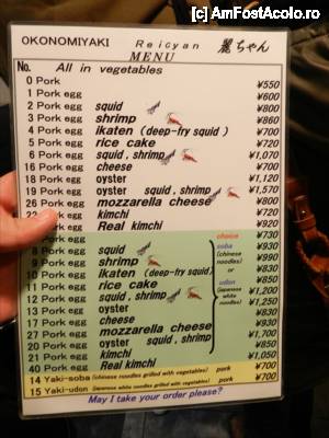 [P30] Meniul de la Restaurantul de Okonomiyaki. How many Pork Eggs, would you like Sir??  » foto by TraianS
 - 
<span class="allrVoted glyphicon glyphicon-heart hidden" id="av414738"></span>
<a class="m-l-10 hidden" id="sv414738" onclick="voting_Foto_DelVot(,414738,7440)" role="button">șterge vot <span class="glyphicon glyphicon-remove"></span></a>
<a id="v9414738" class=" c-red"  onclick="voting_Foto_SetVot(414738)" role="button"><span class="glyphicon glyphicon-heart-empty"></span> <b>LIKE</b> = Votează poza</a> <img class="hidden"  id="f414738W9" src="/imagini/loader.gif" border="0" /><span class="AjErrMes hidden" id="e414738ErM"></span>