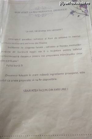 [P07] Hotel Nevis Oradea, corpul nou, de 4 stele - meniul restaurantului Orhideea.  » foto by bogumil
 - 
<span class="allrVoted glyphicon glyphicon-heart hidden" id="av615660"></span>
<a class="m-l-10 hidden" id="sv615660" onclick="voting_Foto_DelVot(,615660,8749)" role="button">șterge vot <span class="glyphicon glyphicon-remove"></span></a>
<a id="v9615660" class=" c-red"  onclick="voting_Foto_SetVot(615660)" role="button"><span class="glyphicon glyphicon-heart-empty"></span> <b>LIKE</b> = Votează poza</a> <img class="hidden"  id="f615660W9" src="/imagini/loader.gif" border="0" /><span class="AjErrMes hidden" id="e615660ErM"></span>
