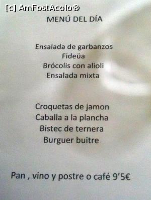[P30] Cafeteria Buitre, Torrejón de Ardoz - meniul zilei (unul dintre multele - nu s-au repetat niciodată în două săptămâni)  » foto by Dragoș_MD
 - 
<span class="allrVoted glyphicon glyphicon-heart hidden" id="av751743"></span>
<a class="m-l-10 hidden" id="sv751743" onclick="voting_Foto_DelVot(,751743,12730)" role="button">șterge vot <span class="glyphicon glyphicon-remove"></span></a>
<a id="v9751743" class=" c-red"  onclick="voting_Foto_SetVot(751743)" role="button"><span class="glyphicon glyphicon-heart-empty"></span> <b>LIKE</b> = Votează poza</a> <img class="hidden"  id="f751743W9" src="/imagini/loader.gif" border="0" /><span class="AjErrMes hidden" id="e751743ErM"></span>