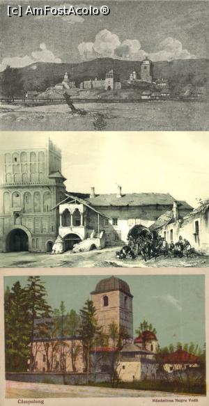[P25] 1. Desen a lui Bouquet (1840); 2. Desen și litografie a lui Bouquet (1843) - se observă forma foișorului brâncovenesc; 3. Ilustrată de la începutul secolului al XX-lea. <p> Prelucrare Internet.  » foto by tata123 🔱 <span class="label label-default labelC_thin small">NEVOTABILĂ</span>